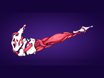 Nike - logo interpretation 2d bones concept design doodling drawing illustration muscle wacom