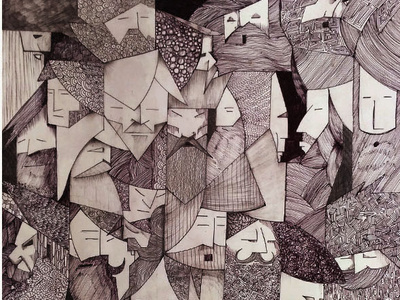 Ballpen sketch on A3 paper art art book free hand drawing illustration
