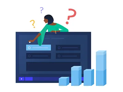 Illustrations for a Video Hosting & Marketing Platform app branding bright colors business clean design expressive character flat hipster human centered interactive polls marketing platform neat new style rebranding smart illustration video player video software zajno