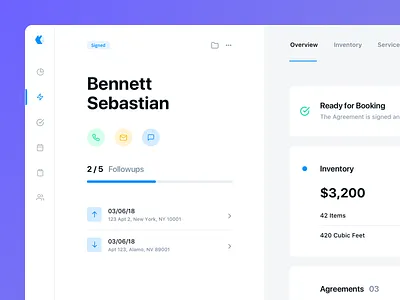 Lead Overview - Zoomed app clean colour colours design flat icons interface type typography ui ux web