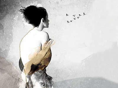 DREAMSCAPE body figurative fine art illustration mixed media mystic strength woman