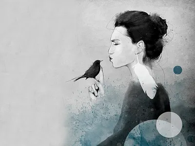 LUNA body figurative fine art illustration mixed media mystic occult strength woman