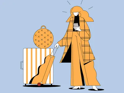 Luggage service app app illustration illustration vector illustration web illustration women