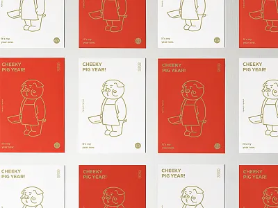 Year of the Pig 2019 postcard character character design chinese new year cny cute design graphic design illustration logo post card typography