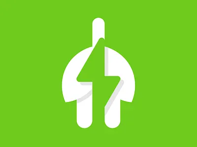 Natural Electric bolt electricity icon leaf leaves lightning lightning bolt logo mark mistershot negative space plug symbol