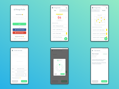 Things To Do app clean cleanui ebinanto green things to do to do app todo uxchallenge weeklyux