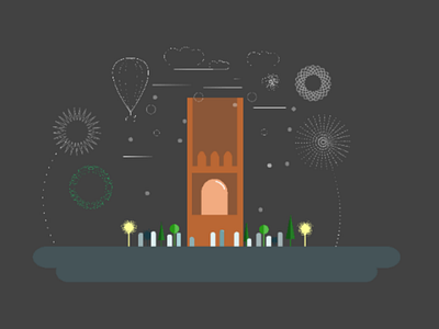 Rabat capital of morocco flat design
