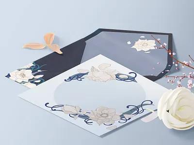 Water lily graphic set art artwork bright card design digital florals flower frames illustration invitation invitation design lilly pattern vector wedding cards