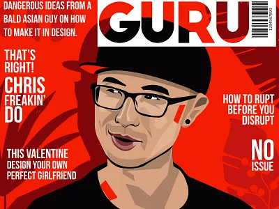 Chris Do face illustration portrait poster vector