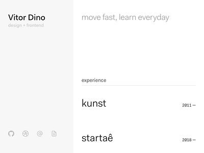 vitordino.com curriculum vitae cv front end interface portfolio typography ui web