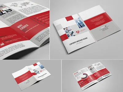 Bi-fold Corporate Brochure bi fold bifold bifold brochure booklet business business brochure clean corporate corporate brochure creative creative brochure editable emy design gray grey marketing marketing brochure minimal minimalist modern