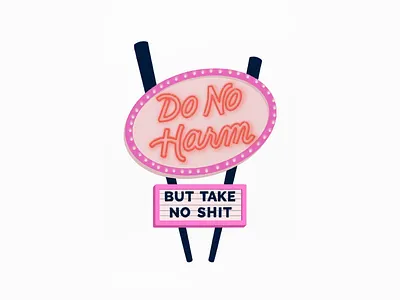 Do No Harm 1960s handlettering icon illustration inspiration lettering logo monoline monolinescript neon pink hair popart procreate procreate app procreate lettering script