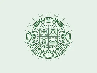 FRAT Student Union badge branding engraving etching graphic design icon illustration illustrator line art logo peter voth design vector vintage