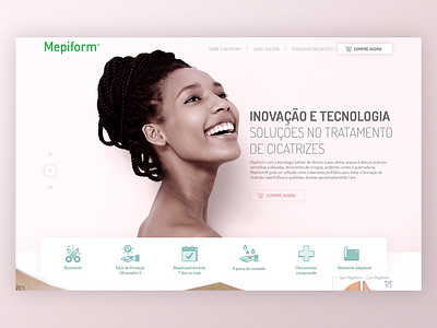 Mölnlycke Health Care - Mepiform Landing banner brasil brazil care design healtcare health hospital minimal pink typography ui ux web website