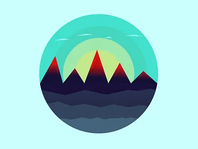 Landscape 3d adobe art design designgraphic flag logo flat handmade hill illistration landscape minimal minimallogo project sky blue vector web