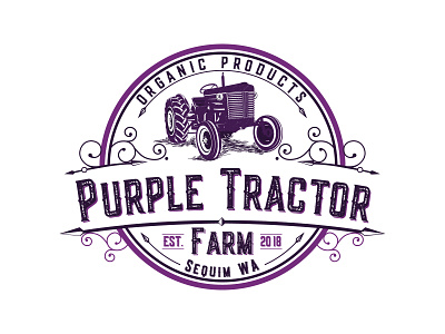 Tractor branding branding identity logo logodesign purple tractor vintage vintagelogo