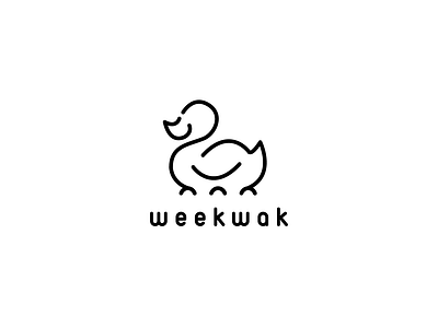 WeekWak shape animation app branding concept creative design digital duck flat food icon identity illustration inspiration lettering logo minimal typography ui ux