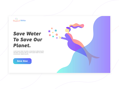 Magical Water beautiful illustration save water ui design ux design women