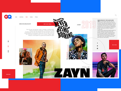 GQ Website Design Concept branding creative design editoral gq graphic desgin typogaphy ui web web design zayn malik