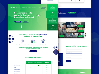 VoApps DirectDrop Voicemail homepage ui voicemail web design