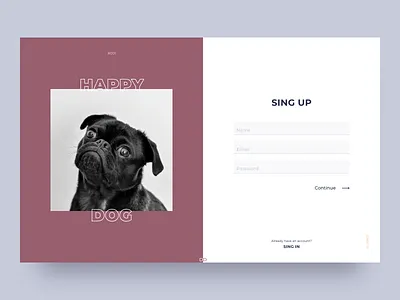 Happy Dog 001 daily ui debut digital design dog form pet registration sing up ui ui ux design user interface web design