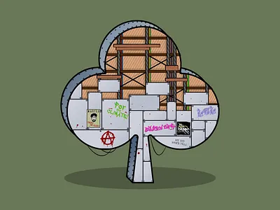 Clovers ace: apocalypse style affinitydesigner apocalypse clovers design graphic illustration playing cards vector