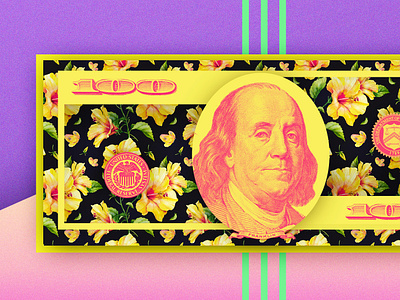 Surreal Stories: Collection 1 - The Benjamins benjamin franklin benjamins cash dollar dollar art flowers hundred dollar bill money surreal surrealism