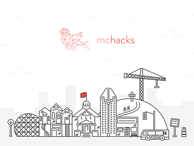 McHacks city design hackathon illustration illustrative montreal skyline