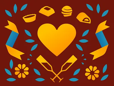 Candy Is Dandy, But Liquor Is Quicker brand illustration candy champagne chocolate flowers foliage heart illustration ribbon valentine valentines day