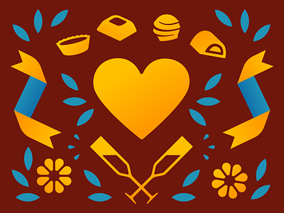 Candy Is Dandy, But Liquor Is Quicker brand illustration candy champagne chocolate flowers foliage heart illustration ribbon valentine valentines day