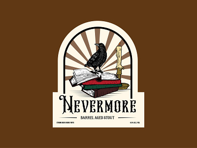 Nevermore Label ai branding design drawing illustration label typography vector