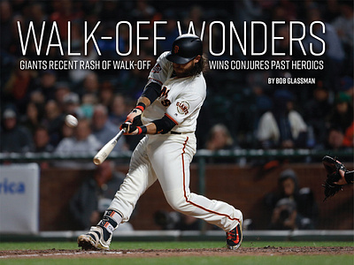 Walk-Off Wins Title adobe indesign adobe photoshop design graphic design san francisco giants spring training