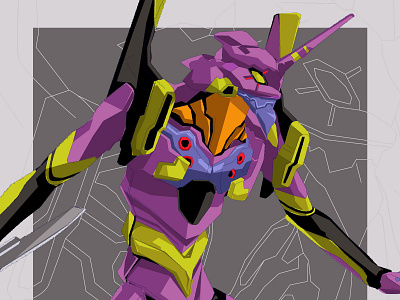 Eva01 2d 2d character adobe illustrator evangelion gainax manga pop culture vector