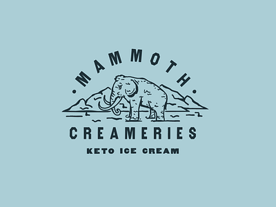 Mammoth III animal badge branding design ice cream illustration logo mammoth primal