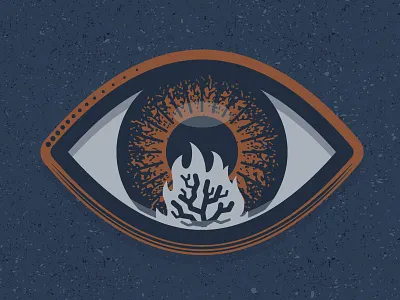 Burning Bush adobe illustrator bible burning burning bush bush christianity exodus eye fire god illustration iris moses pupil reflection religion vector