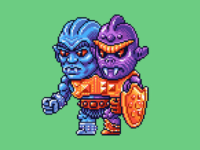 Two Bad Pixels 16bit 80s he man illustration masters of the universe motu nes pixel art pixels skeletor