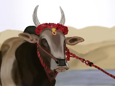 digital painting to jallikattu art art board digitalart digitalpainting sketch