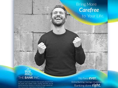 THE BANK INC. banner ad banner design illustration minimal photoshop