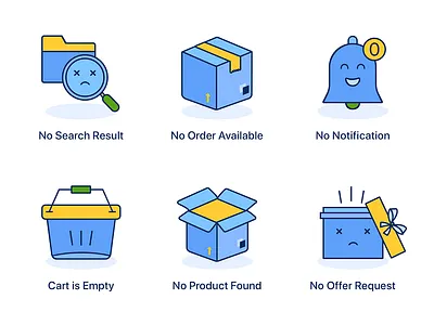 Null Icons beautiful cart colors empty found icons ios notification offer order product request result search states ui web