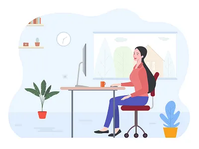 Illustration: At Work colours design flat illustration graphic design illustration ui ux vector