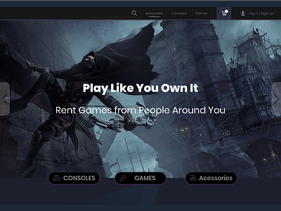 Justplay Game rentals ui ux