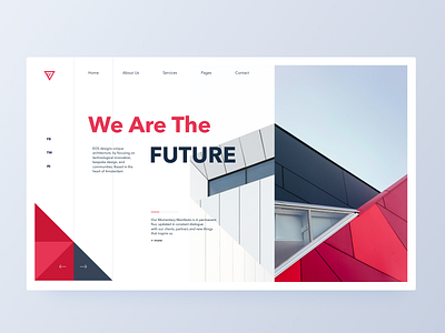 Architecture header concept architechture art building landing page