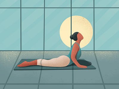 Yoga- (31/100 ) Daily Illustration Challenge character illustration ipad procreate sun yoga