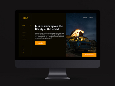 XPLR homepage adventure concept design inspiration interface landing page prototype rebound site travel ui ui design ui interface ui ux design user experience user interface ux ux design web website website design