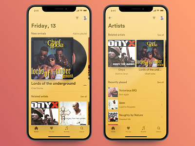 Music app iOS UI Kit alexey kharitonov animation design framerjs infectedcell ios iphonex music musicapp sketch ui ui design uikit ux vector