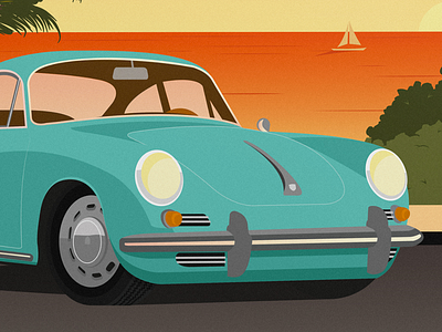 Poster porsche affiche illustration illustrator cc oldschool poster art vecto vector