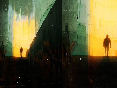 Fragment 210 abstract bladerunner composition cyberpunk glitch glitch effect glitchart illustration layout light box man minimal poster poster a day poster art poster challenge