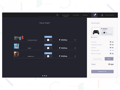 JustPlay Cart ui ux web