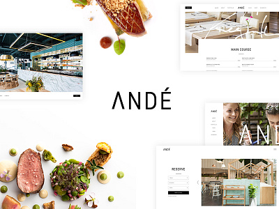 Andé bistro cafe menu cafeteria clean design cooking culinary dining elegant fine dining food food blog opentable restaurant restaurant menu website mockup wordpress