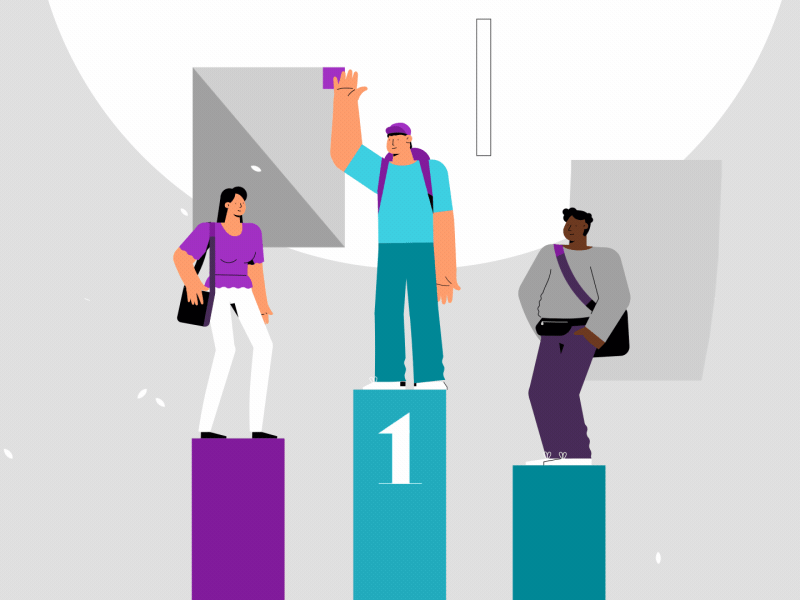 The winner takes it all 2d after effects animation character design explainer flat gif icons illustration ourshack